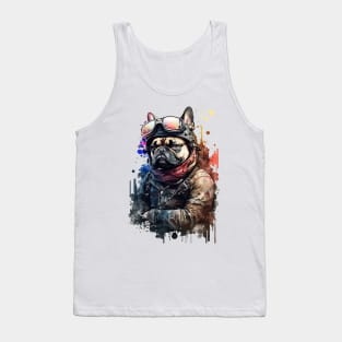 Pet Dog Portrait, Dog Owner Gift Idea, Cute French Bulldog Watercolor Dog Portrait Tank Top